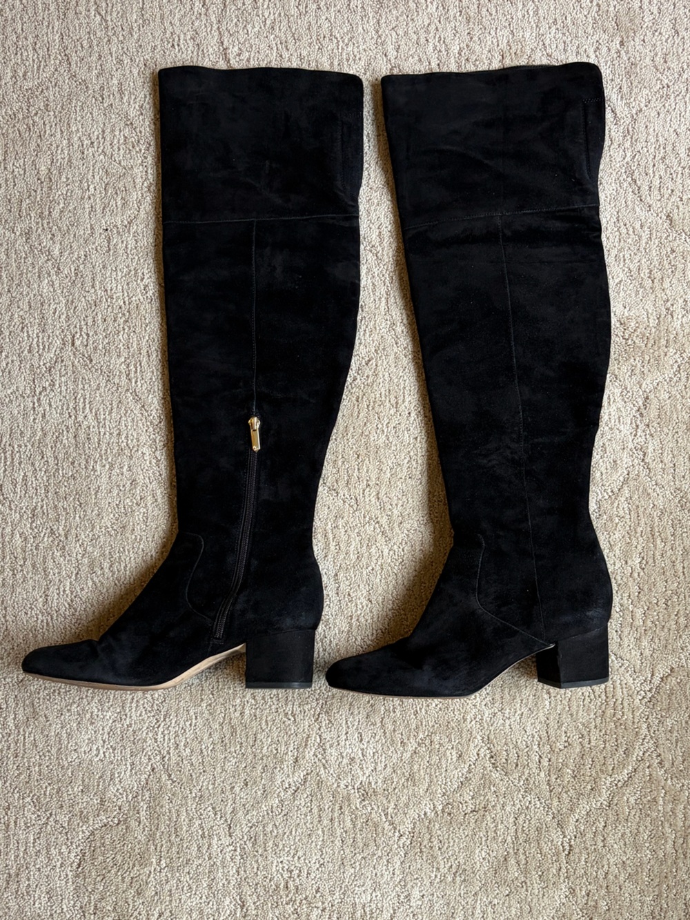 Suede Black Over-the-Knee Women's Boots